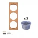 Portatarros + 3 Tarros Inox Cubertero Cube