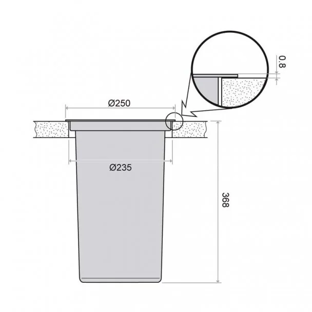 Cubo Basura 10 L Acero Inoxidable para Encastre en Encimera