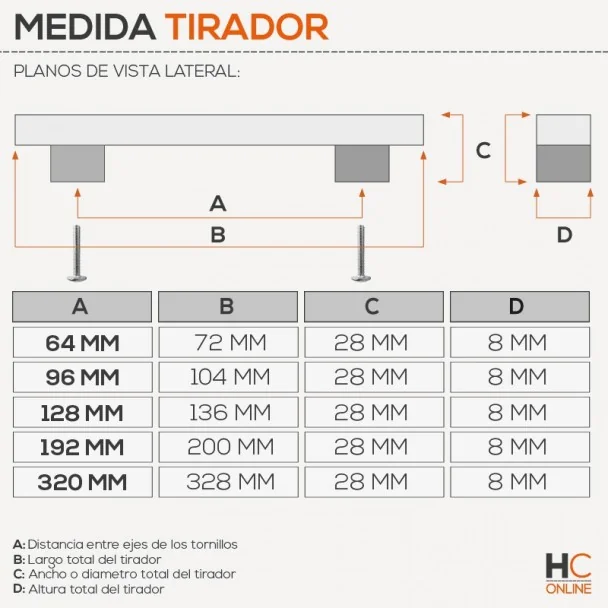 Tirador 4767 Cromo Mate Cocina