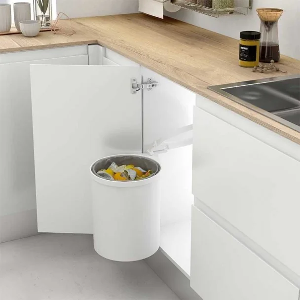 Cubo Basura Redondo Blanco 13 L