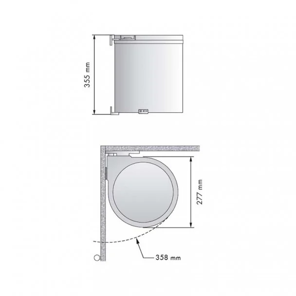 Cubo Basura Redondo Blanco 13 L
