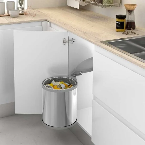 Cubo Basura Redondo Inox 13 L