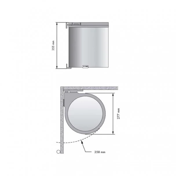 Cubo Basura Redondo Inox 13 L