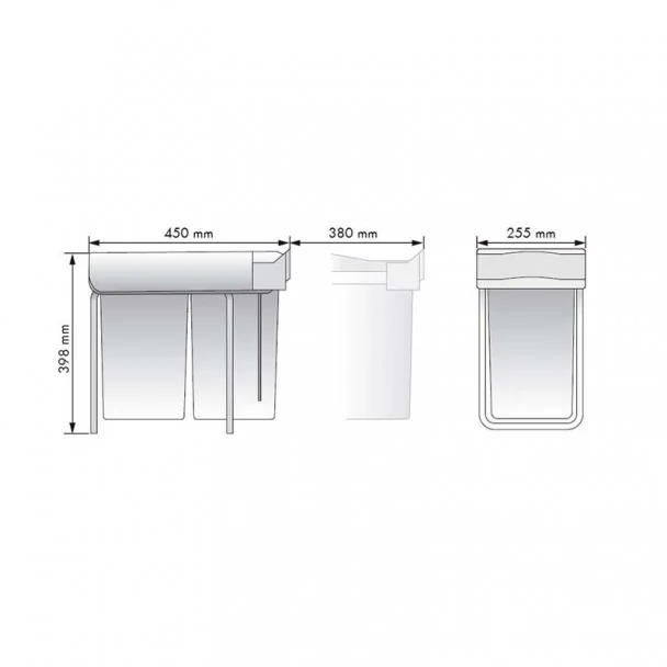Cubo Basura Ecológico Rectangular 14 + 14 L