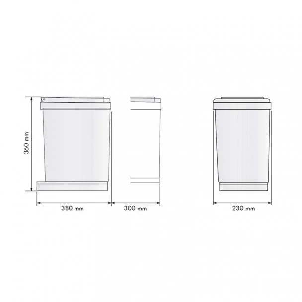 Cubo Basura Ecológico Rectangular 16 L