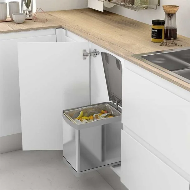 Cubo Basura Ecológico Acero Inoxidable Rectangular 16 L