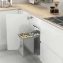 Cubo Basura Ecológico Rectangular Inoxidable 14 + 14 L Automático
