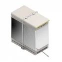 Cubo Basura Ecológico Rectangular Inoxidable 14 + 14 L Automático