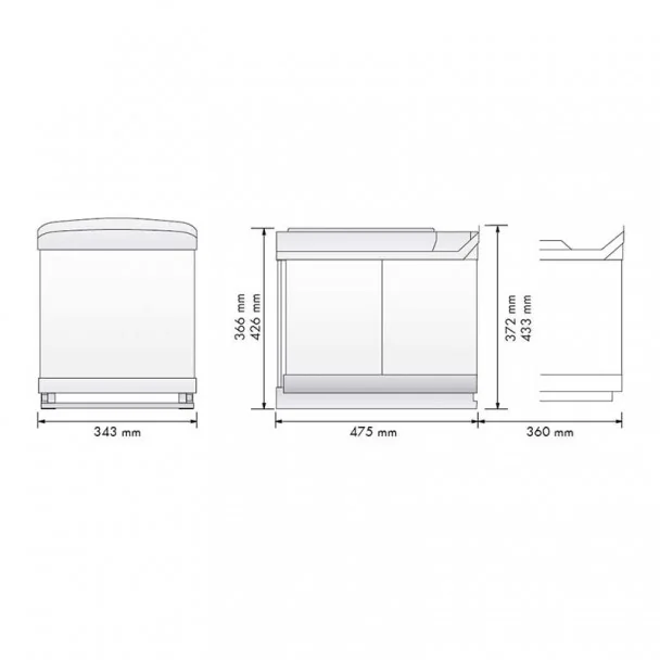 Cubos Basura Ecológicos 16 + 16 L