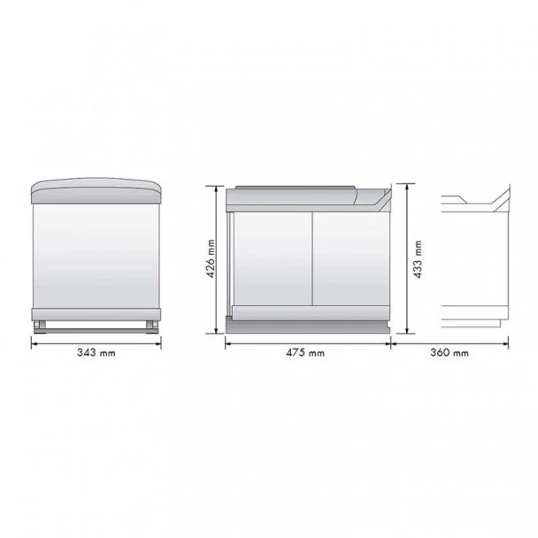 Cubos Basura Ecológicos Acero Inoxidable 21 + 21 L