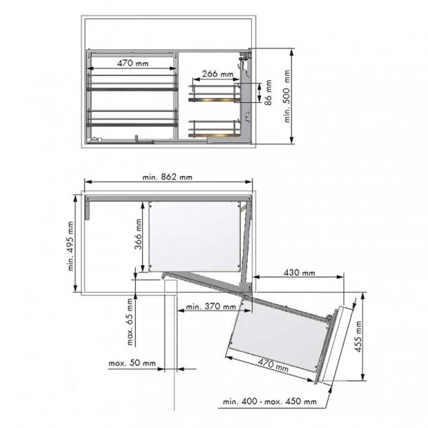 Bastidor Extraible Articulado Mueble Rincón Línea Compact