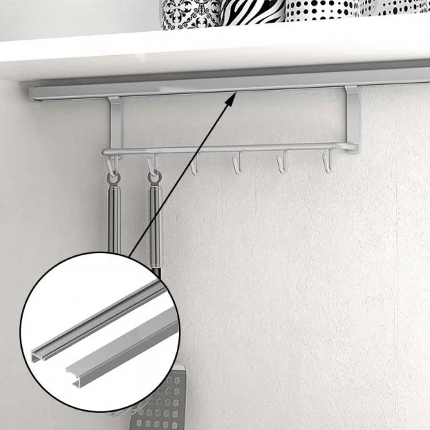 Barra Soporte 750 mm para Colgar Accesorios de Pared en Cocina