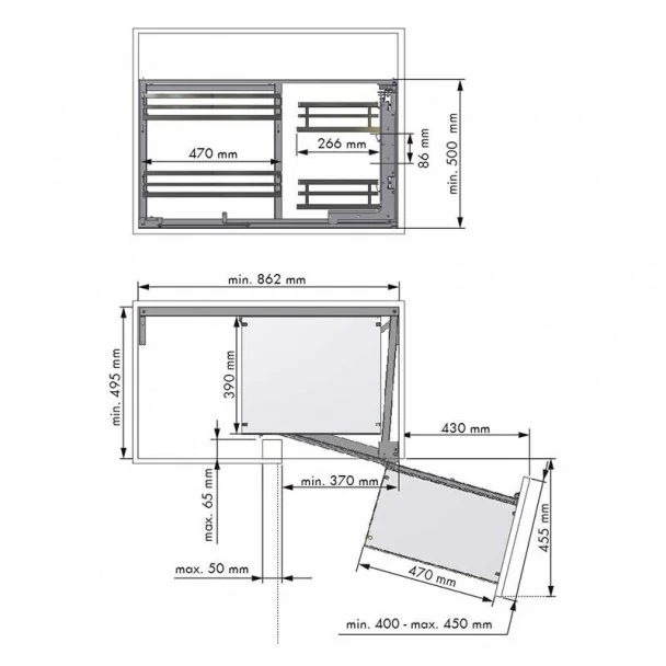 Kit Bastidor Extraible Articulado Mueble Rincón Línea Plus F