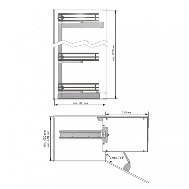 Kit Bastidor Despensero Extraíble Titán Flat Antracita
