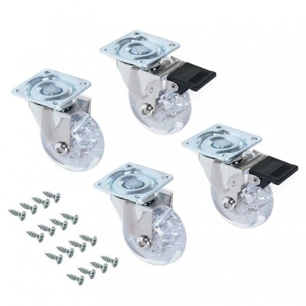 Ruedas Transparentes para Muebles (4 uds) - Slip Emuca