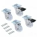 Ruedas Transparentes para Muebles (4 uds) - Slip Emuca