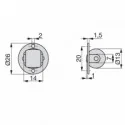 Rueda Auxiliar para Muebles D. 13 mm para Tapa Giratoria