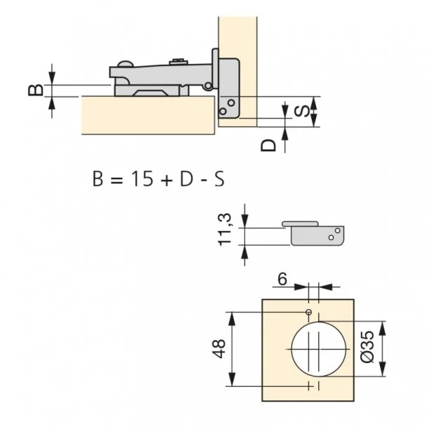 Bisagra 100º con Excéntrica Emuca X91N (2 uds)
