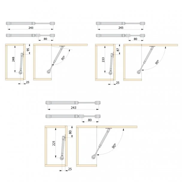 Pistón para Muebles con Puertas Elevables