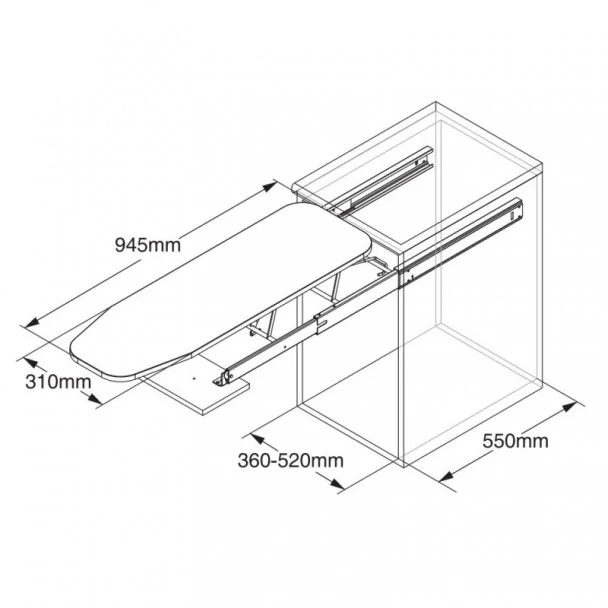 Tabla de Planchar Telescópica Iron para Mueble de Cocina