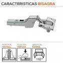 Bisagra 110º Montaje Tope Central con Muelle de Blum para Cocina