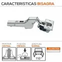 Bisagra 110º Montaje Tope Central con Freno de Blum para Cocina