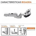 Bisagra -45º Blum de Ángulo con Solapamiento Total para Cocina