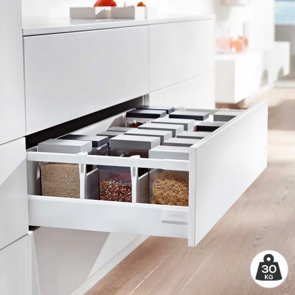 Cacerolero Blanco 30 kg Blum Tandembox Antaro D para cocina