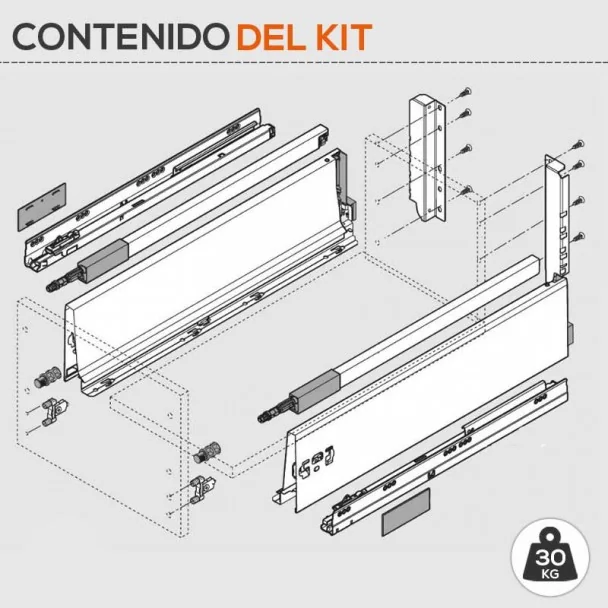 Cacerolero Blanco 30 kg Blum Tandembox Antaro D para cocina