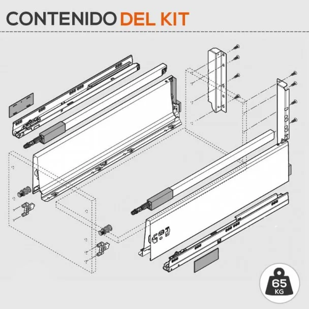 Cacerolero Blanco 65 kg Blum Tandembox Antaro D para Cocina