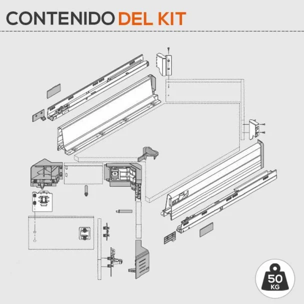 Cajón SPACE-CORNER 65 kg Tandembox Antaro M para Mueble Rincón Cocina