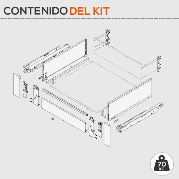 Cacerolero Interior Gris 70 kg Legrabox Pure C