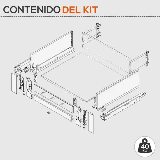 Cacerolero Interior Gris 40 kg Frente Cristal Legrabox Pure C