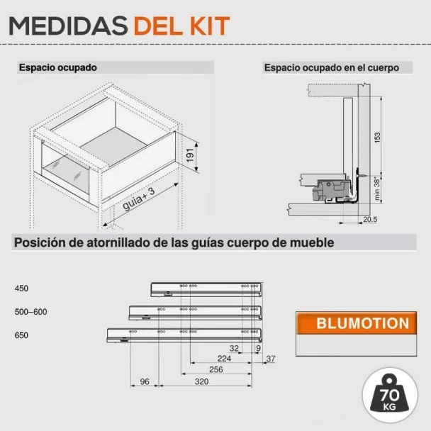 Cacerolero Interior Gris 70 kg Frente Cristal Legrabox Pure C