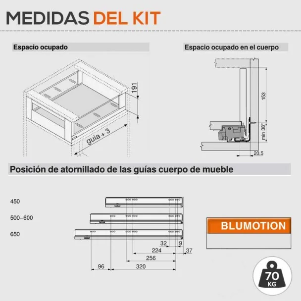 Cacerolero Interior Gris 70 kg Legrabox Free C