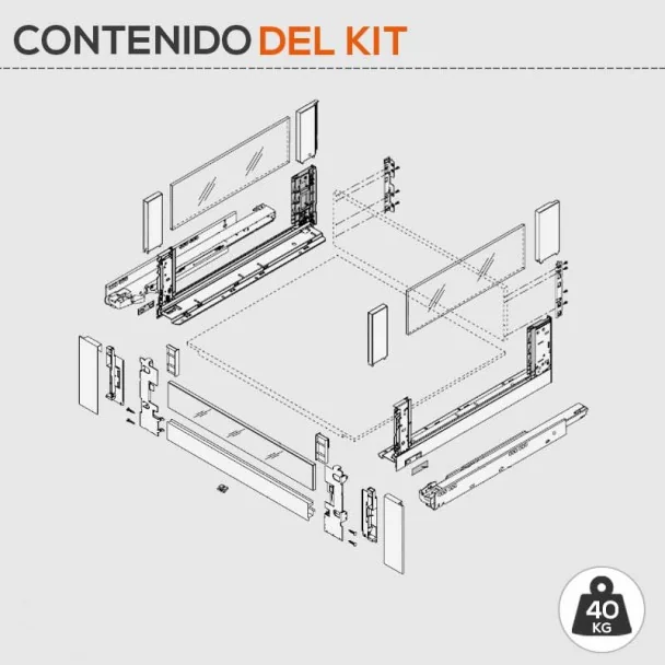 Cacerolero Interior Gris 40 kg Frente Cristal Legrabox Free C