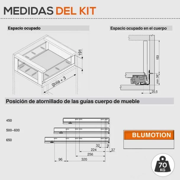 Cacerolero Interior Gris 70 kg Frente Cristal Legrabox Free C