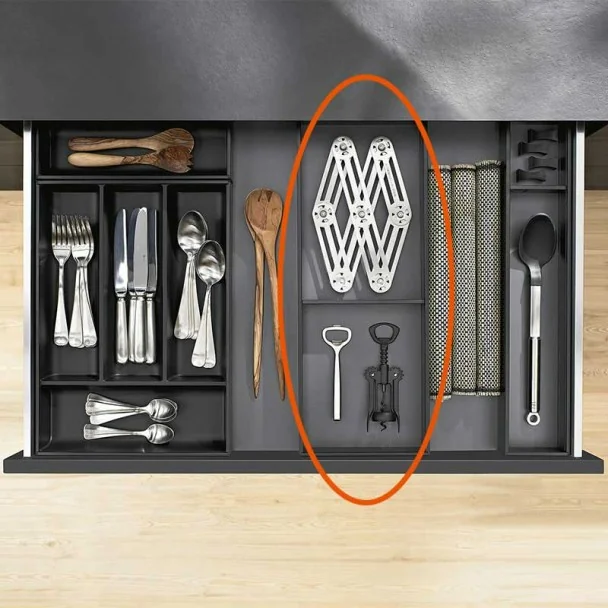 Marco Cubertero AMBIA-LINE de acero para Cajón de Cocina LEGRABOX