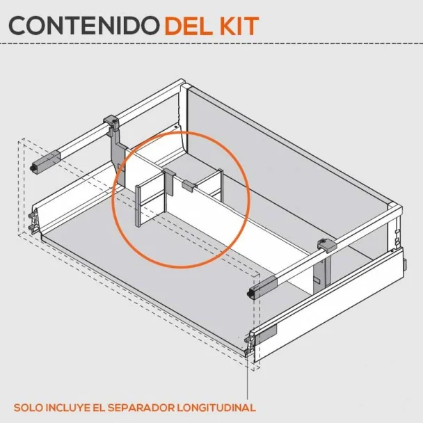 Separador Longitudinal ORGA-LINE para Caceroleros de Cocina Blum