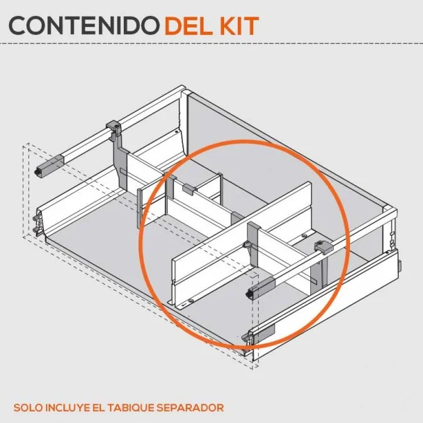 Tabique de Separación ORGA-LINE para Caceroleros de Cocina Blum