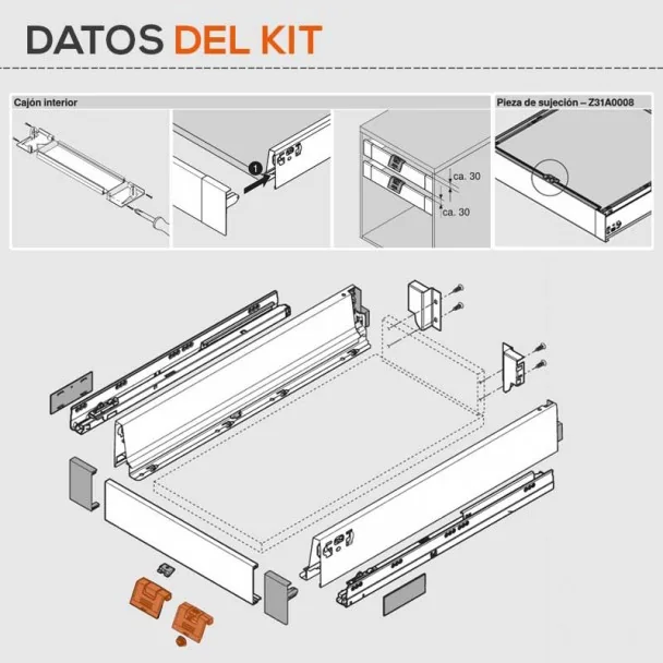 Tirador para Cajón Interior Tandembox Antaro