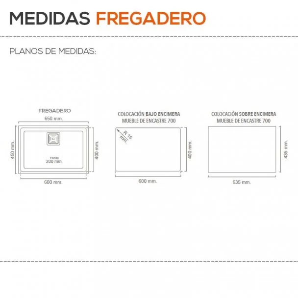 Fregadero Sintético 1 Seno Poalgi 172 ZIE 60