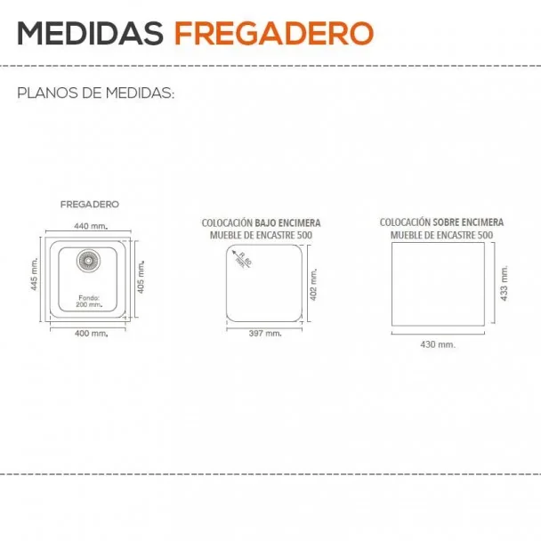 Fregadero Sintético 1 Seno Poalgi 163 GANDÍA 40