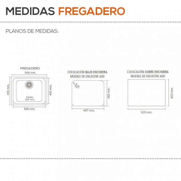 Fregadero Sintético 1 Seno Poalgi 164 GANDÍA 50
