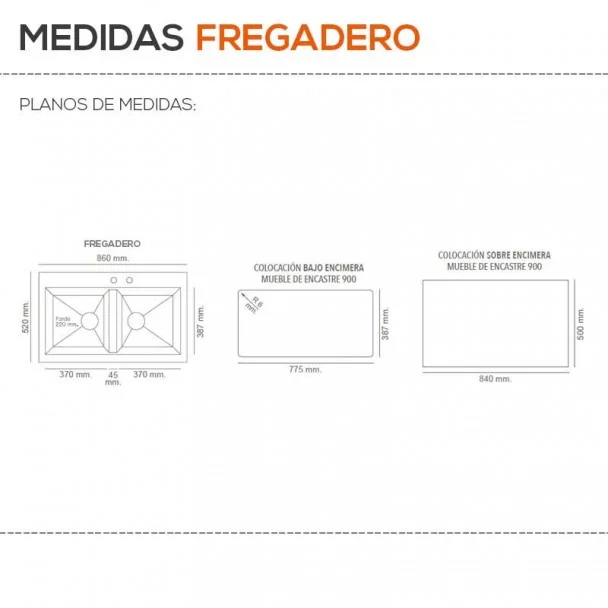 Fregadero Sintético 2 Senos Poalgi SHIRA 504