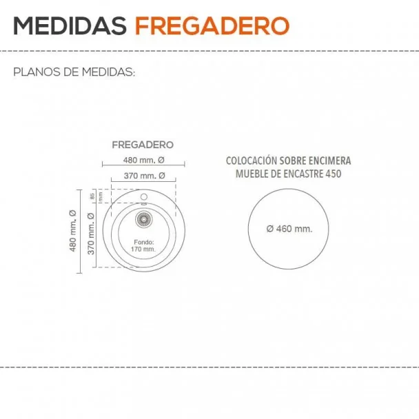 Fregadero Sintético 1 Seno Poalgi 104 ZAFIRO