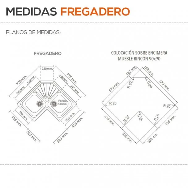 Fregadero Sintético 2 Senos Poalgi 102 ÁGATA