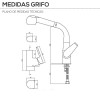 Grifo Monomando Fregadero Vertical Ducha Extraible GF109