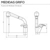 Grifo Monomando Fregadero Vertical Ducha Extraible EC-19