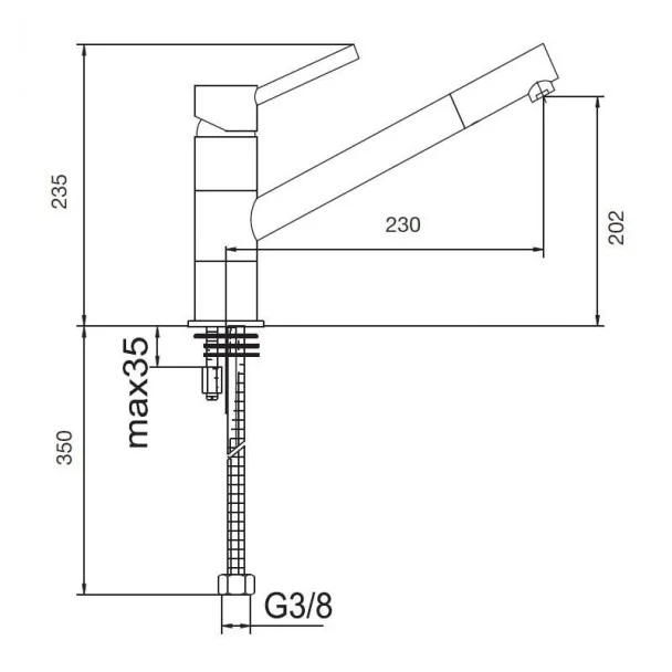 Grifo Caño Bajo Iris para Cocina